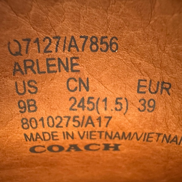 Coach ARLENE Black Leather Slip-On Loafers with Gold Accents - Picture 9 of 14